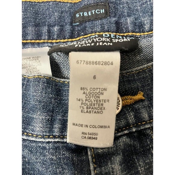 Women's Jones New York Denim Bell Bottom Jeans Sz 6 Custom Patchwork Characters - Picture 8 of 16